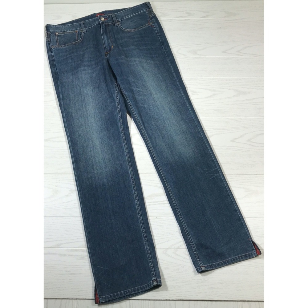 Tommy Bahama Authentic Jeans Men's 36x34 Blue Split Hem Straight Relaxed Stretch